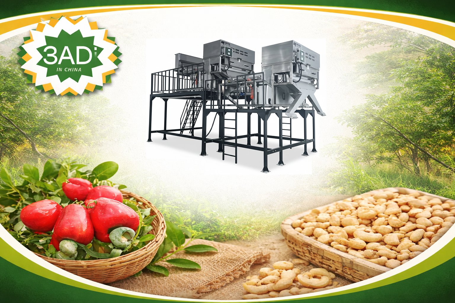 Cashew Color Sorting Machine for Removing Defective Kernels and Quality Control
