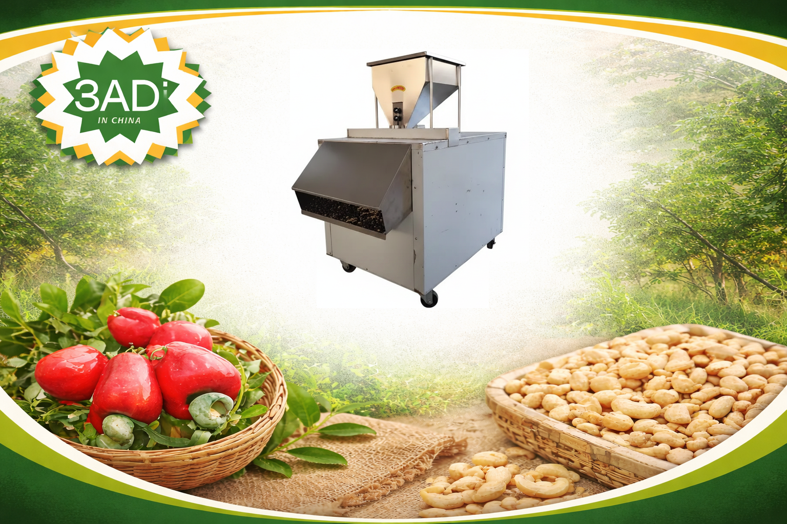 Cashew Nut Cutting Machine for Raw Cashew Shelling Process